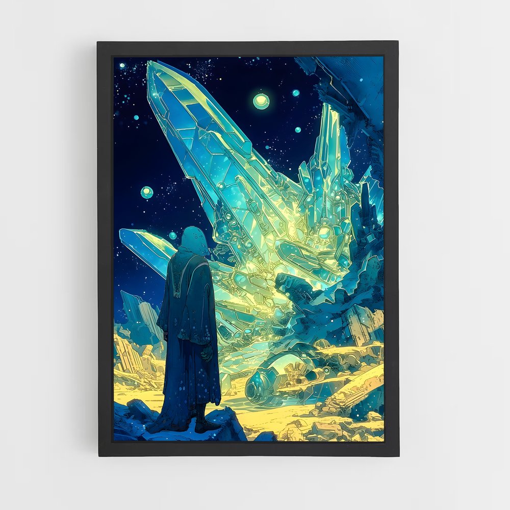 Poster L'Homme et l'Iceberg – affiche Art spatial (vue 2)